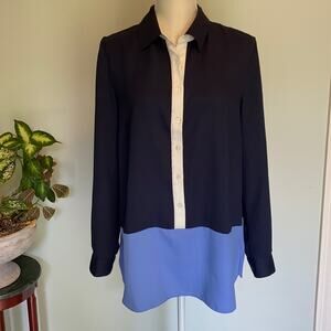 Stunning Talbots Color Block Blouse Size Medium